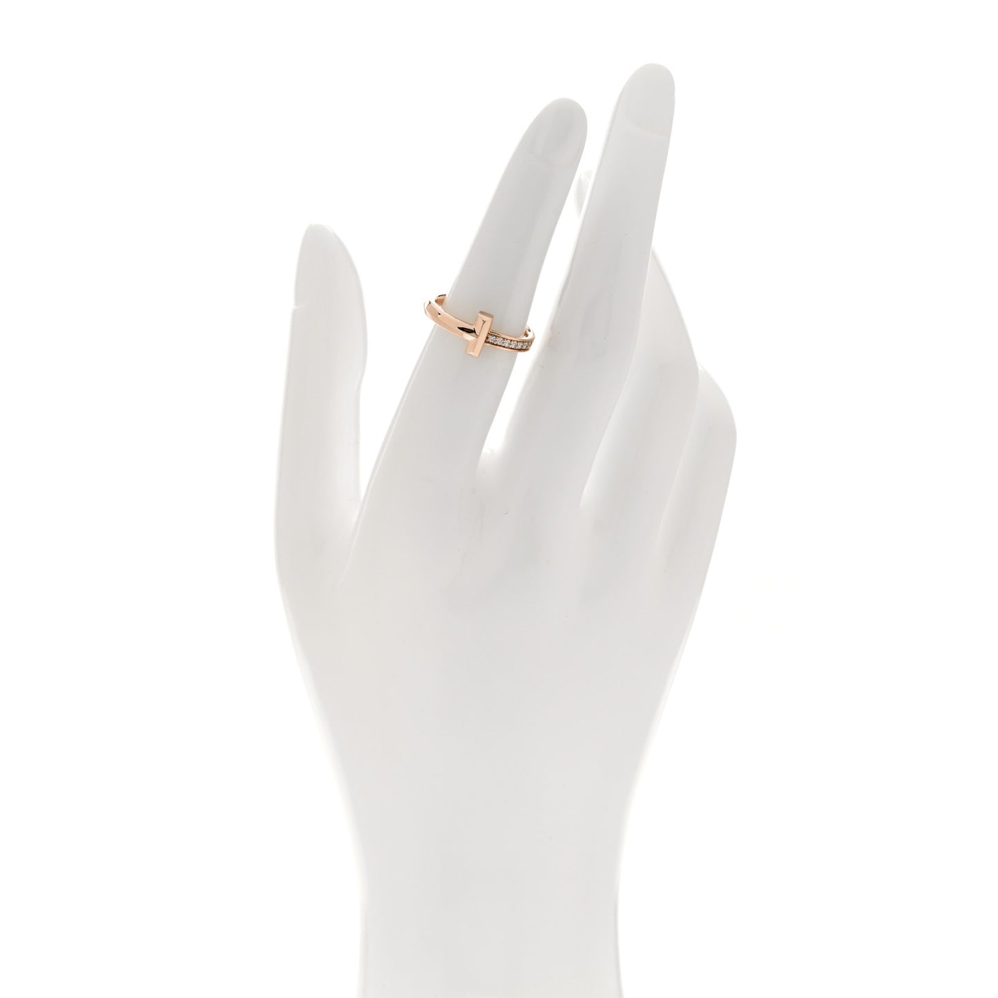 18K Rose Gold Diamond 2.5mm T T1 Ring 50 5.5