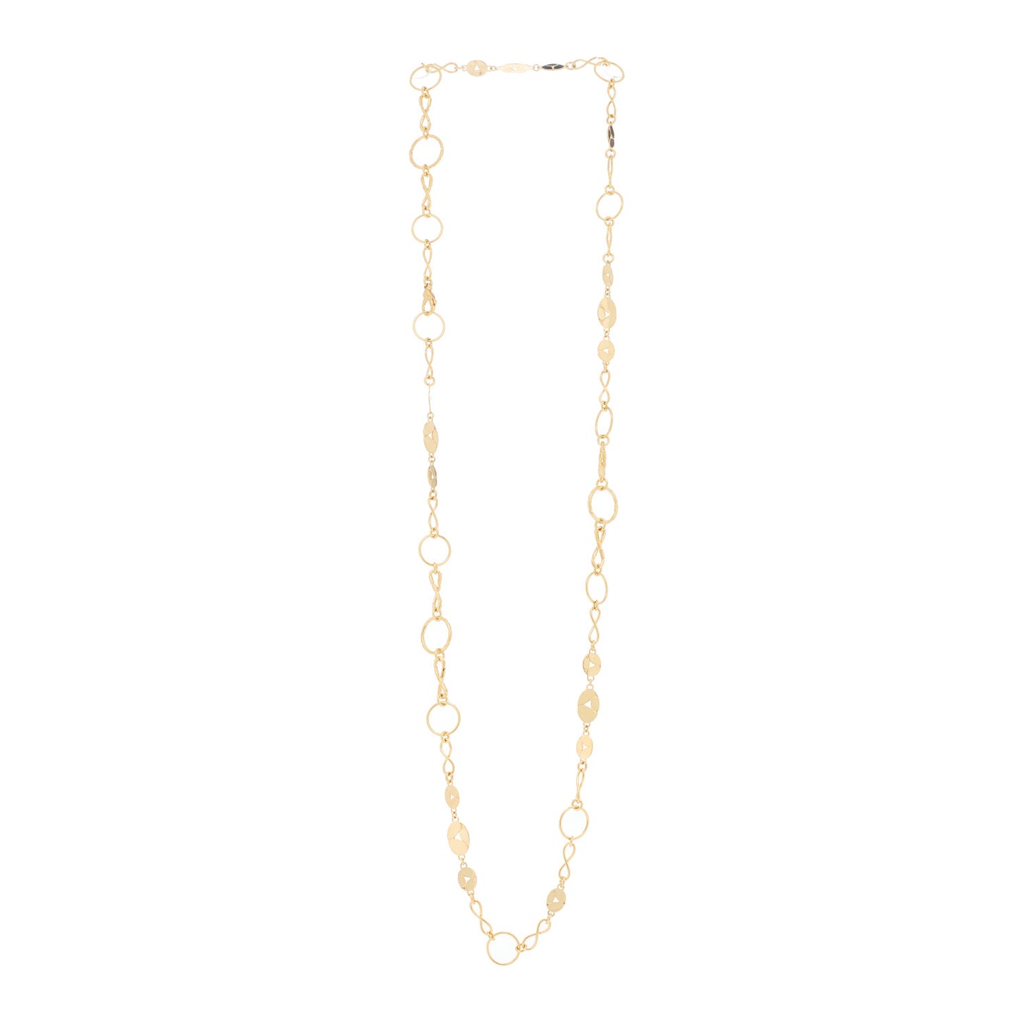 18K Yellow Gold Kali Round Link Infinity Necklace
