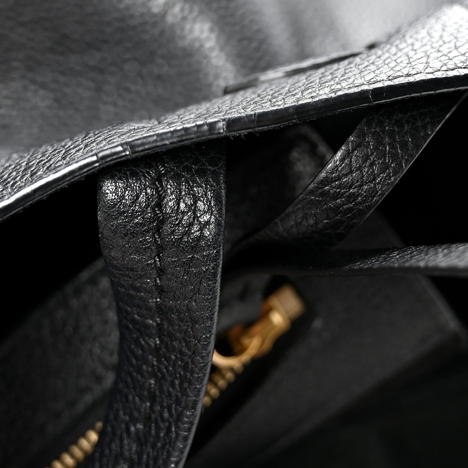 Celine Soft Grained Calfskin Medium Belt Cabas Phantom Black 12 of 13