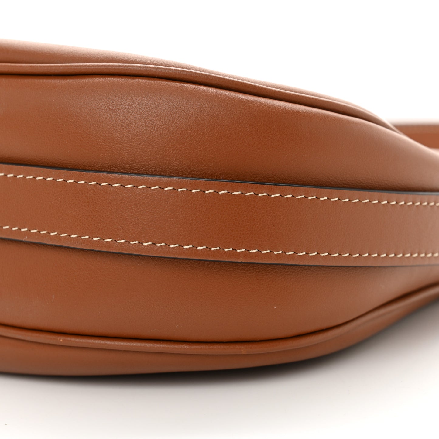 Smooth Calfskin Medium Strap Ava Shoulder Bag Tan
