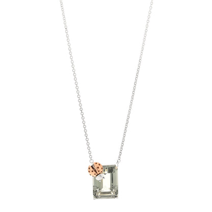 Tiffany Sterling Silver 18K Rose Gold Prasiolite Return to Tiffany Love Bugs Ladybug Necklace 1 of 5