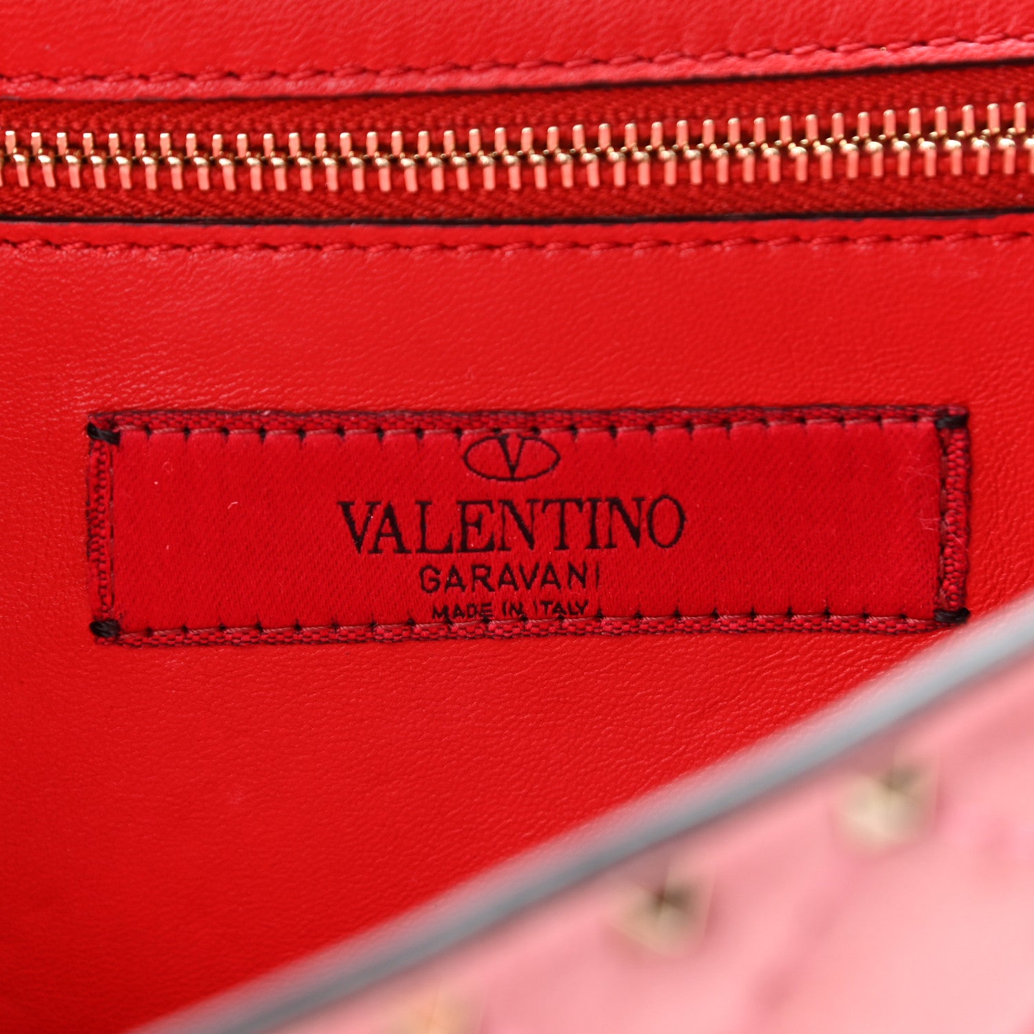 Valentino Garavani Suede Rockstud Spike Wallet on Chain Paradise Rose 9 of 12