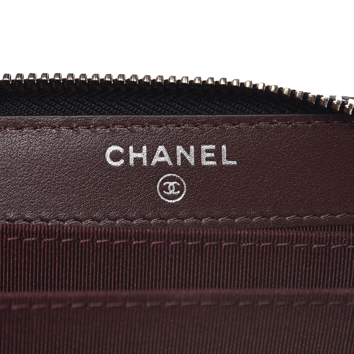 Chanel Caviar Chevron Quilted Zip Coin Purse Black 6 of 9