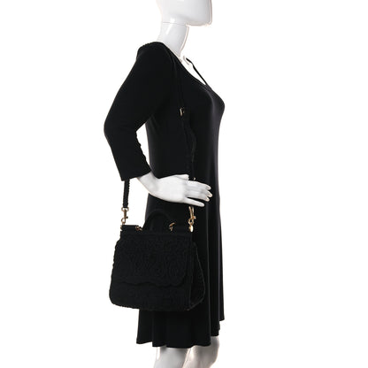 Dolce & Gabbana Cordonetto Lace Medium Miss Sicily Satchel Black 2 of 9