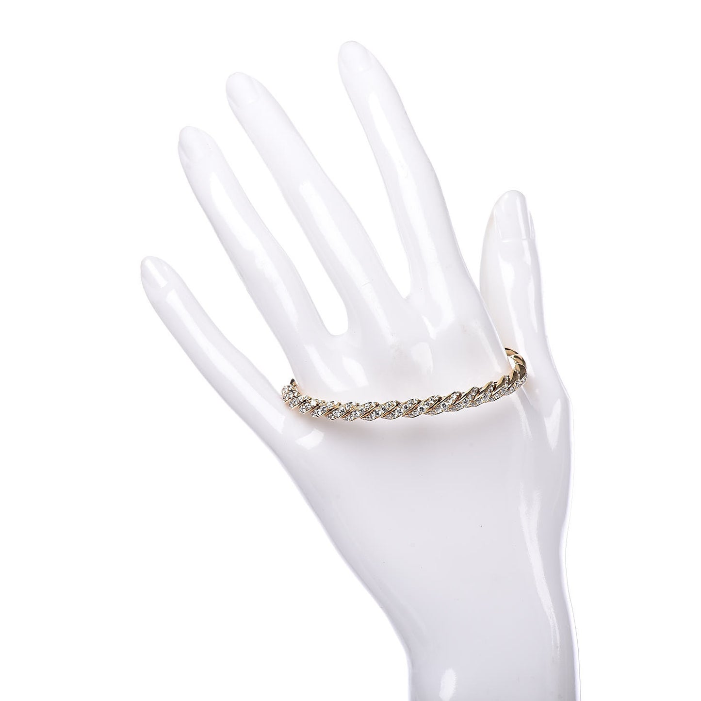 18K Yellow Gold Diamond 5mm Paveflex Single Row Bracelet
