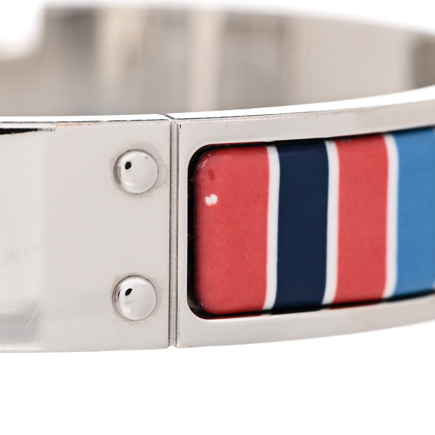 Hermes Enamel Printed Narrow Charniere Couvertures Nouvelles Hinged Bracelet S 6 of 7