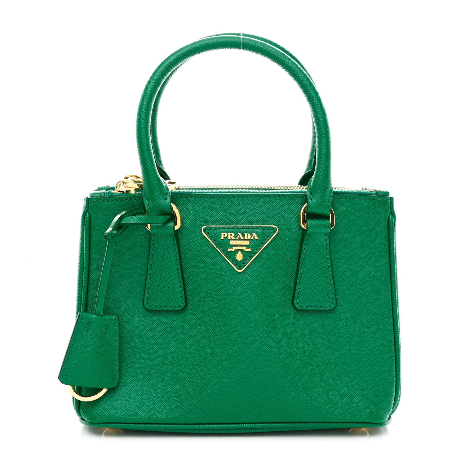 Prada Saffiano Lux Mini Galleria Double Zip Tote Mango 1 of 10