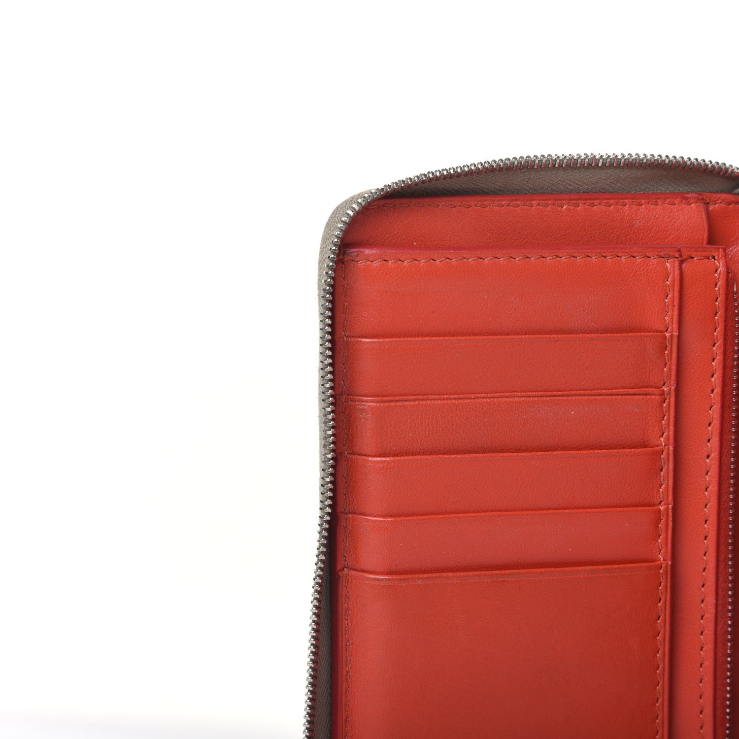 Celine Drummed Calfskin Zip Around Organizer Wallet Dune 11 of 20