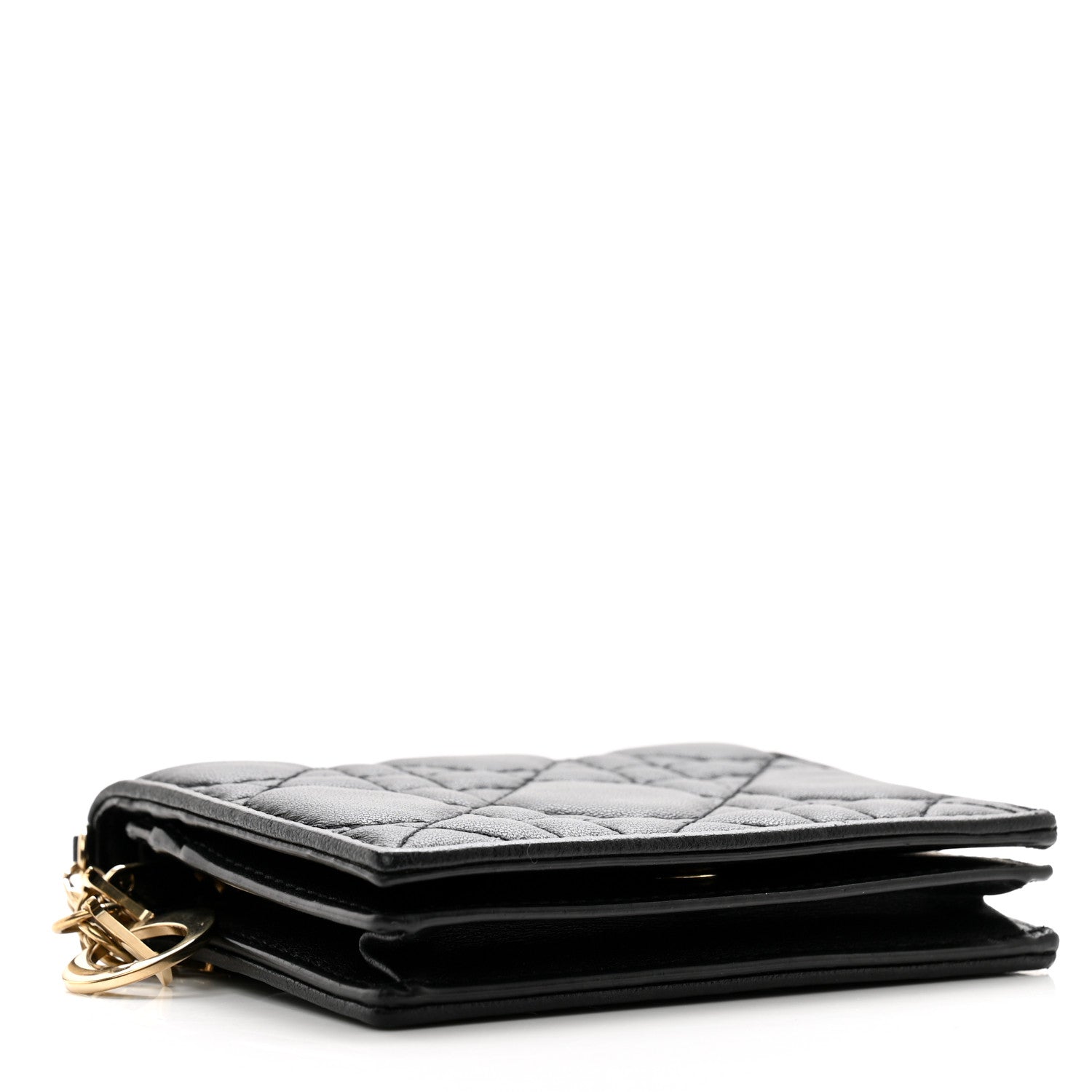Christian Dior Lambskin Cannage Mini Lady Dior Wallet Black 4 of 9