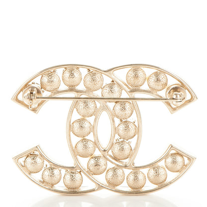 Chanel Pearl Crystal CC Brooch Gold 3 of 3