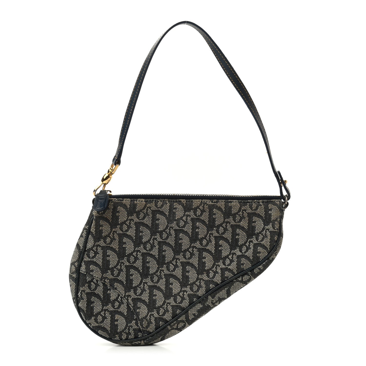 Christian Dior Monogram Mini Saddle Pochette Navy 1 of 7