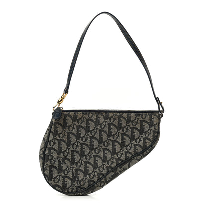 Christian Dior Monogram Mini Saddle Pochette Navy 1 of 7