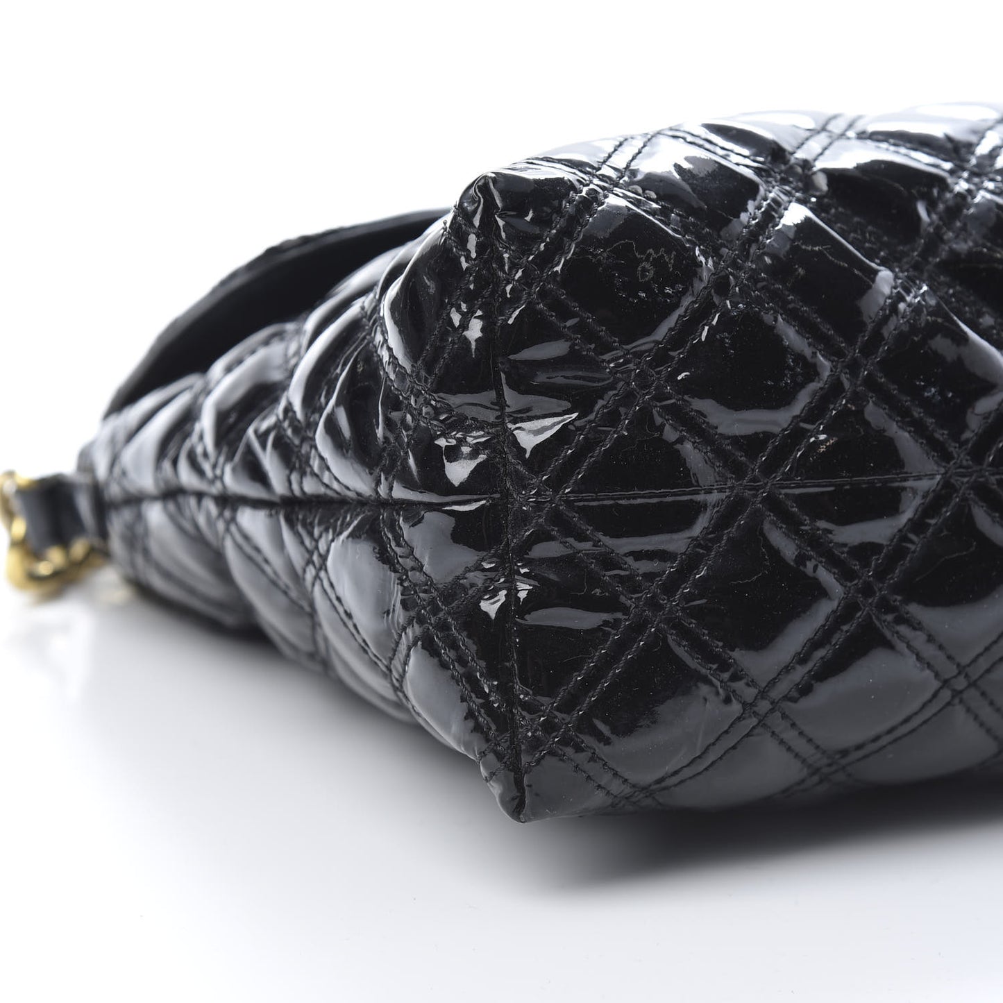 Patent Quilted The XL Single Flap Black