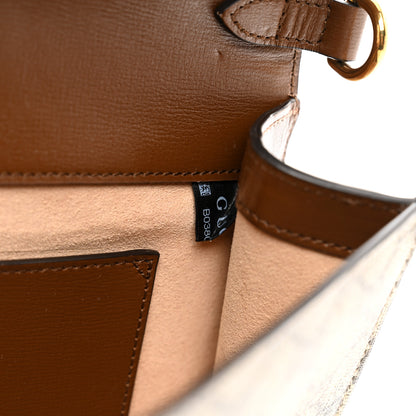 Gucci GG Supreme Monogram Azalea Calfskin Web Small Horsebit 1955 Crossbody Bag Beige Ebony Brown Sugar 8 of 11