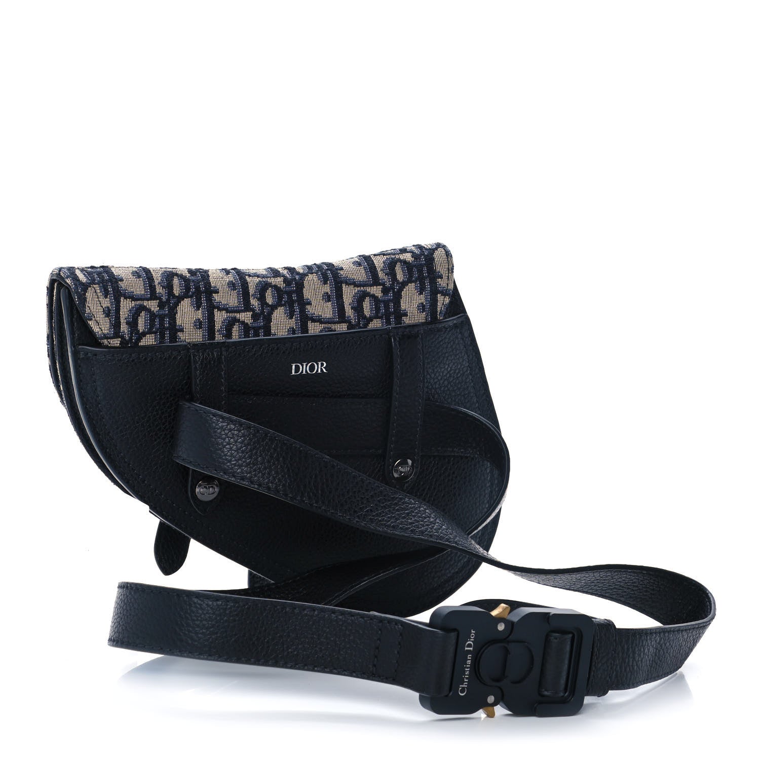 Christian Dior HOMME Oblique Saddle Belt Bag Blue 2 of 12
