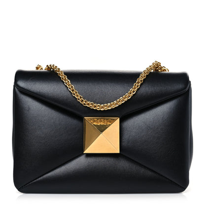 Valentino Garavani Nappa One Stud Chain Clutch Black 1 of 8