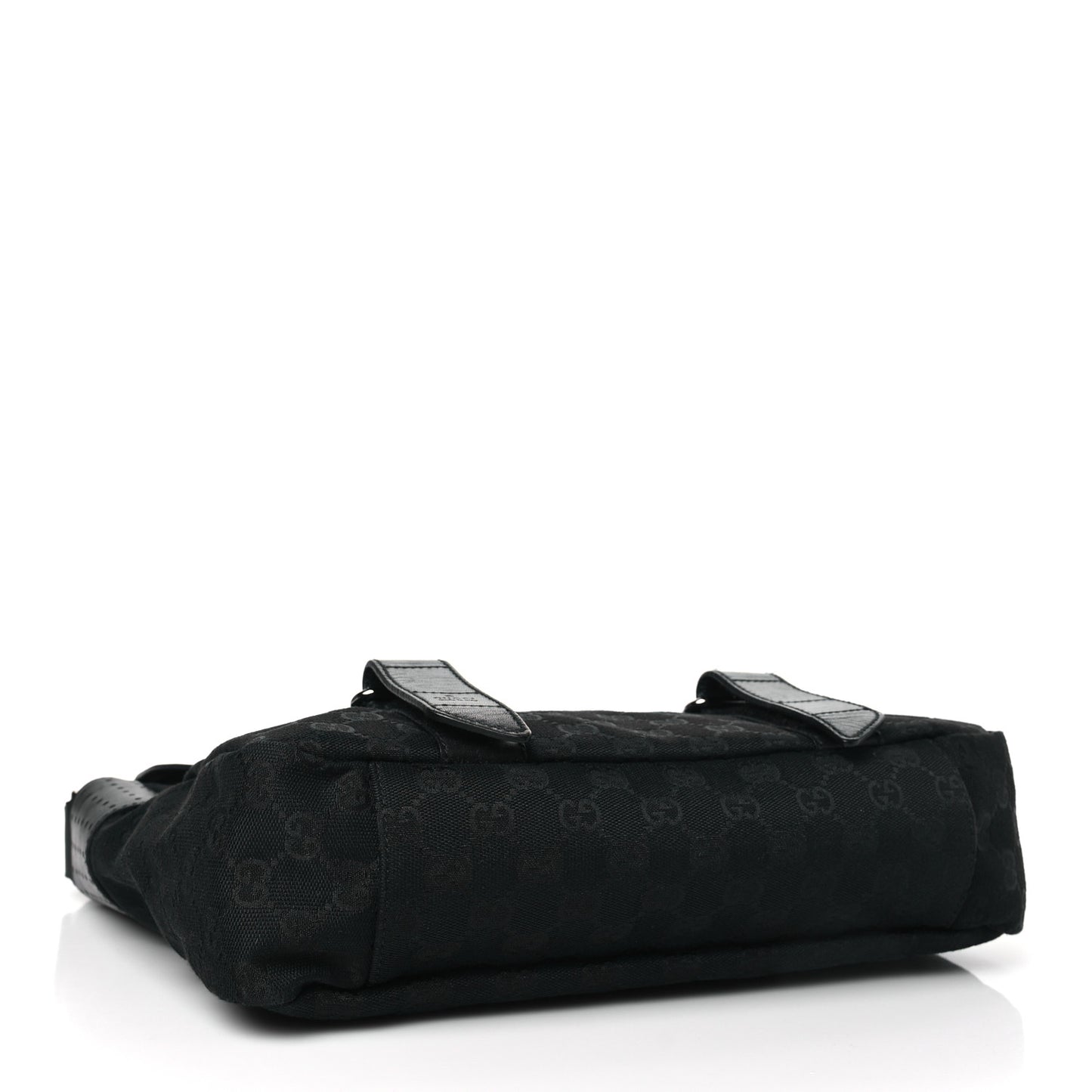 Monogram Medium Double Buckle Flap Messenger Bag Black