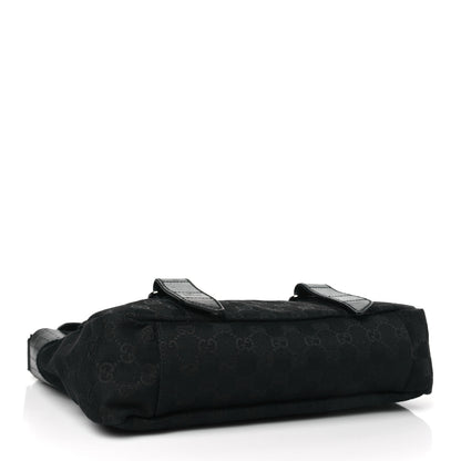 Gucci Monogram Medium Double Buckle Flap Messenger Bag Black 4 of 10