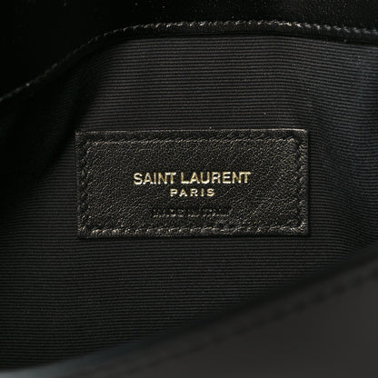 Saint Laurent Smooth Shiny Calfskin Monogram Uptown Pouch Black 6 of 11
