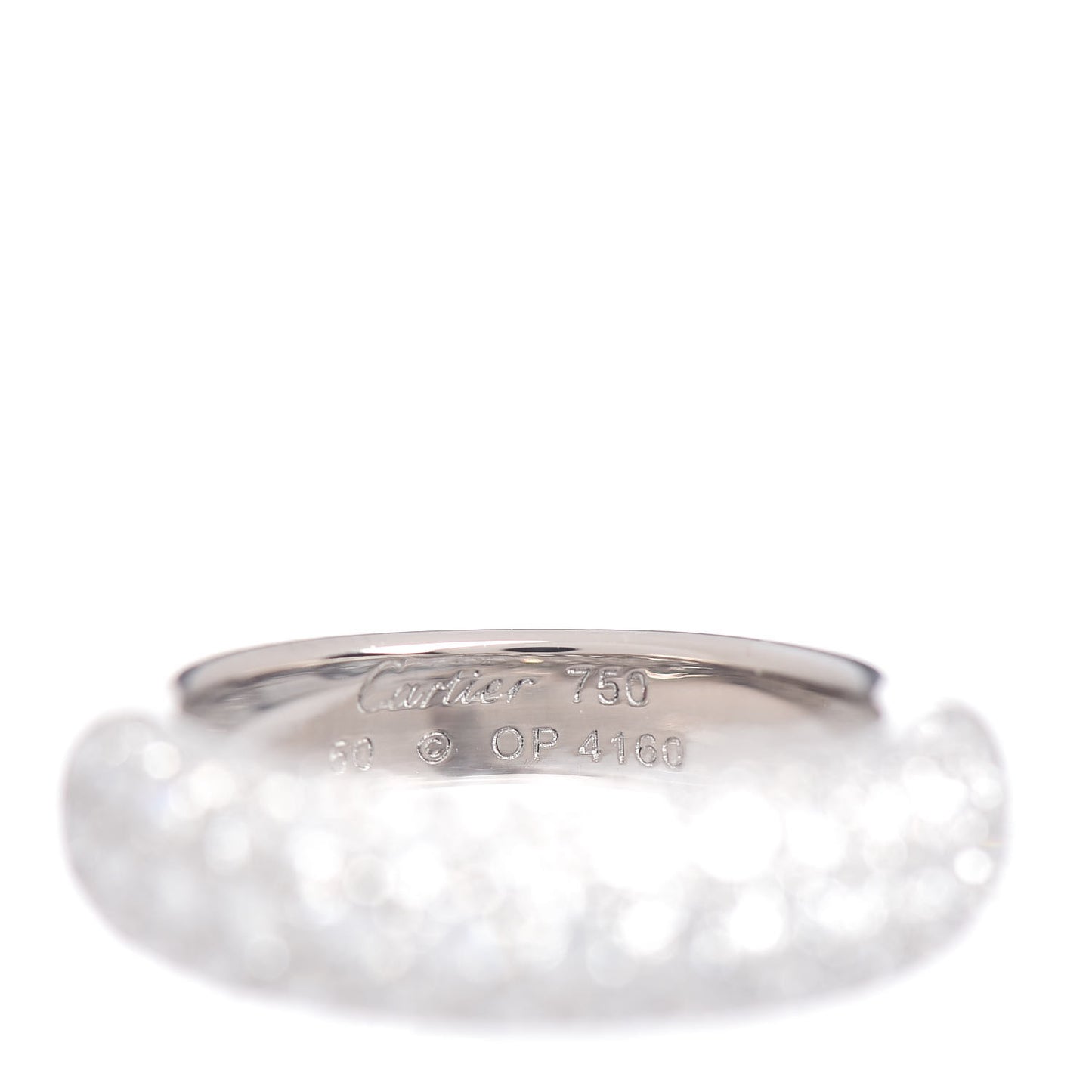 18K White Gold Diamond Eternity Half Paved Band Ring 50 5.25