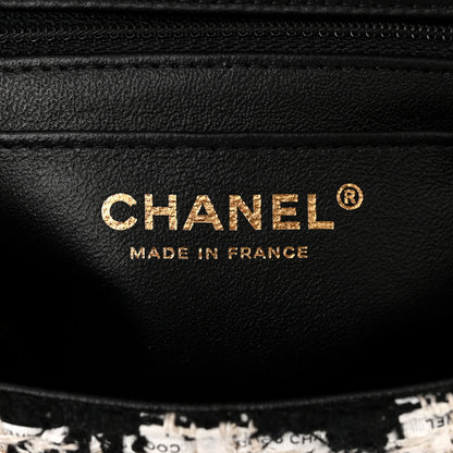 Chanel Tweed Quilted Mini Rectangular Flap Black Ecru White 6 of 11