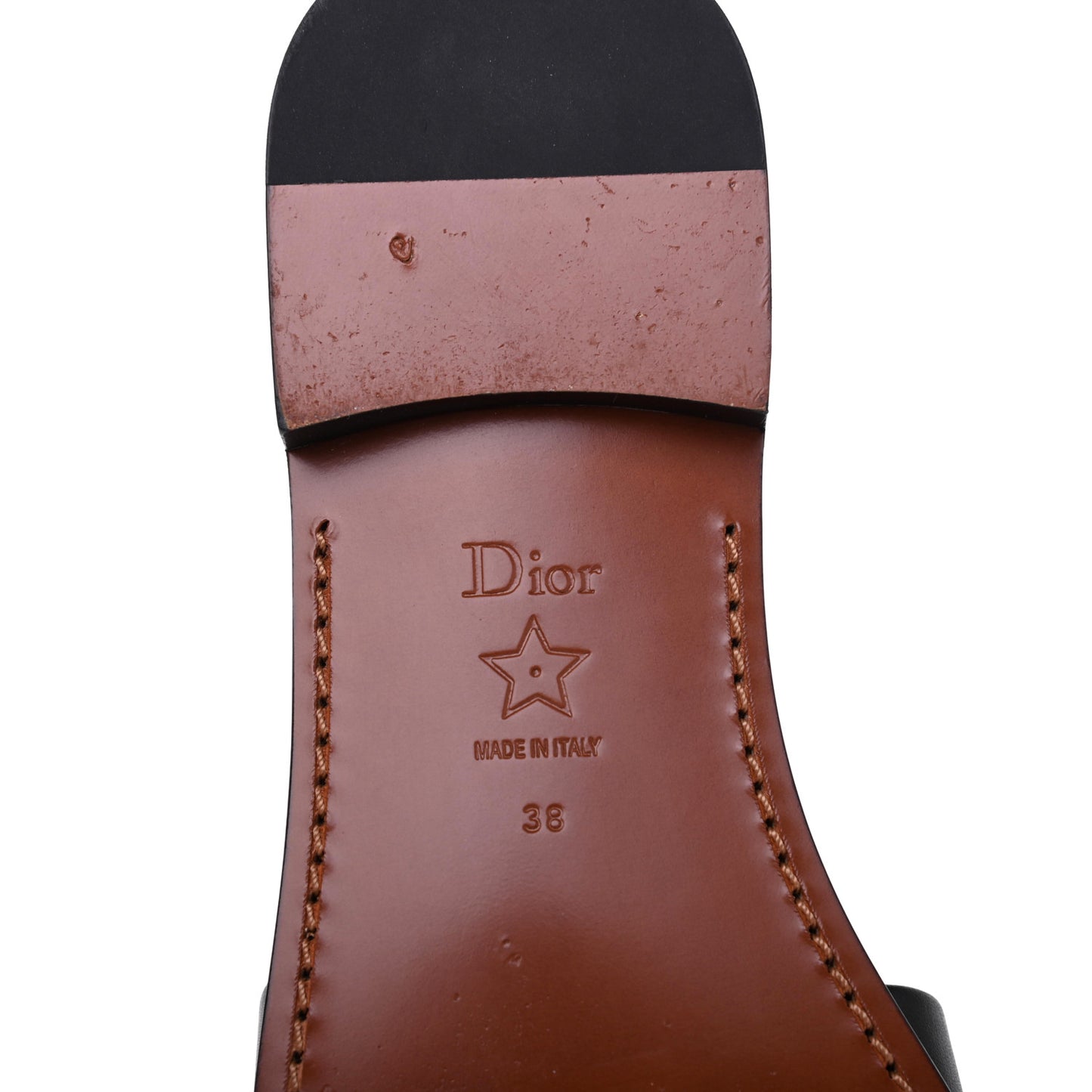 Calfskin Crystal Dio(r)evolution Slide Sandals 38 Black