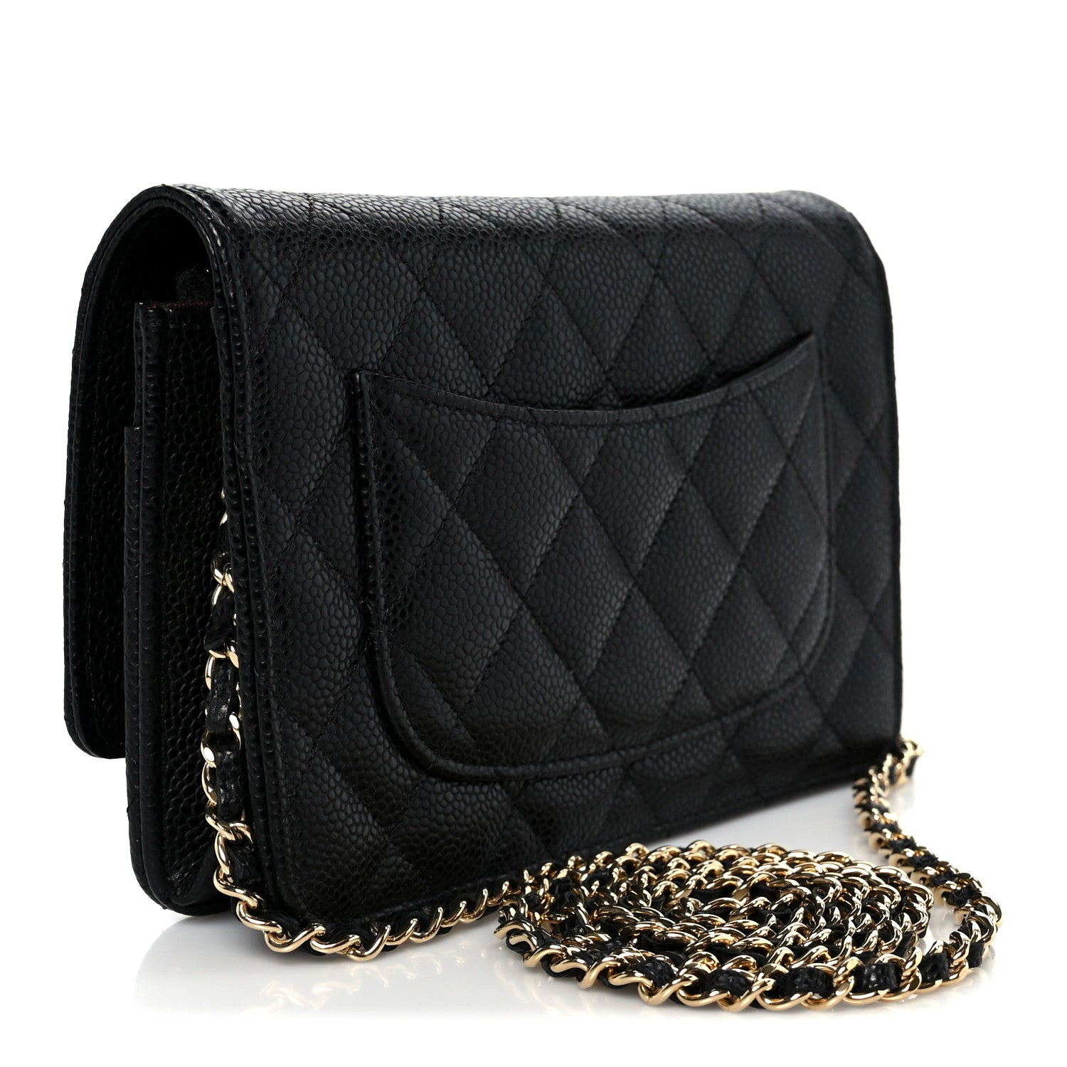 Chanel Caviar Quilted CC Turnlock Wallet On Chain WOC Black 3 of 12