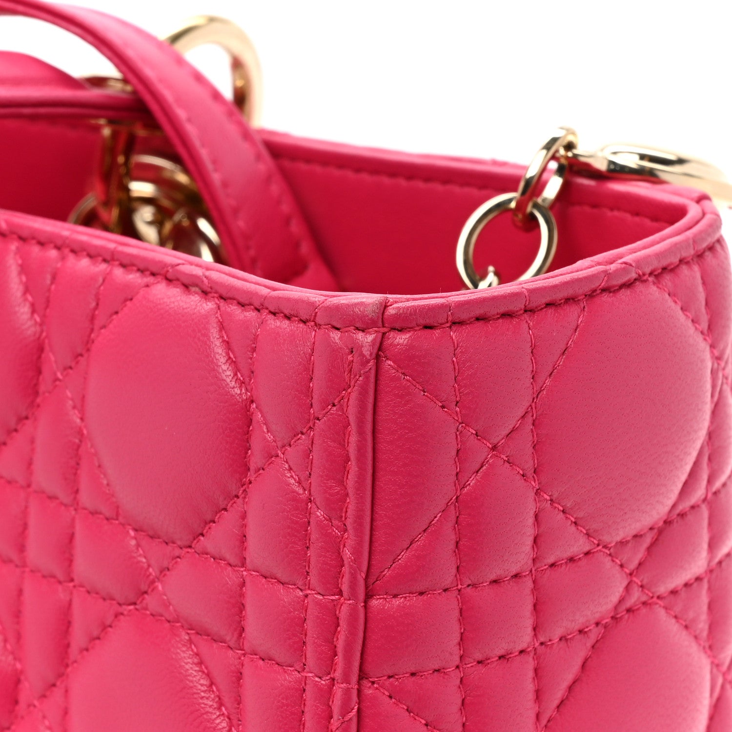 Christian Dior Lambskin Cannage Large Lady Dior Pink 15 of 15
