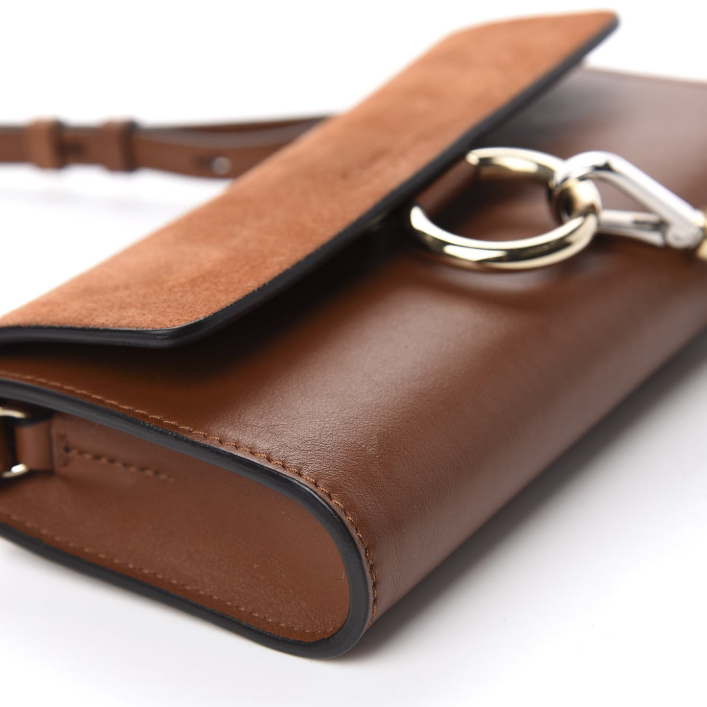 Suede Calfskin Mini Faye Shoulder Bag Tobacco