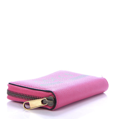Gucci Grained Calfskin Logo Zip Around Card Case Box Pink Green 4 of 8