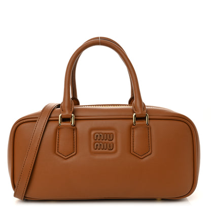 Miu Miu Calfskin Large Arcadie Top Handle Bag Cognac 1 of 10