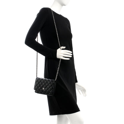 Chanel Lambskin Quilted Wallet On Chain WOC Black 2 of 10