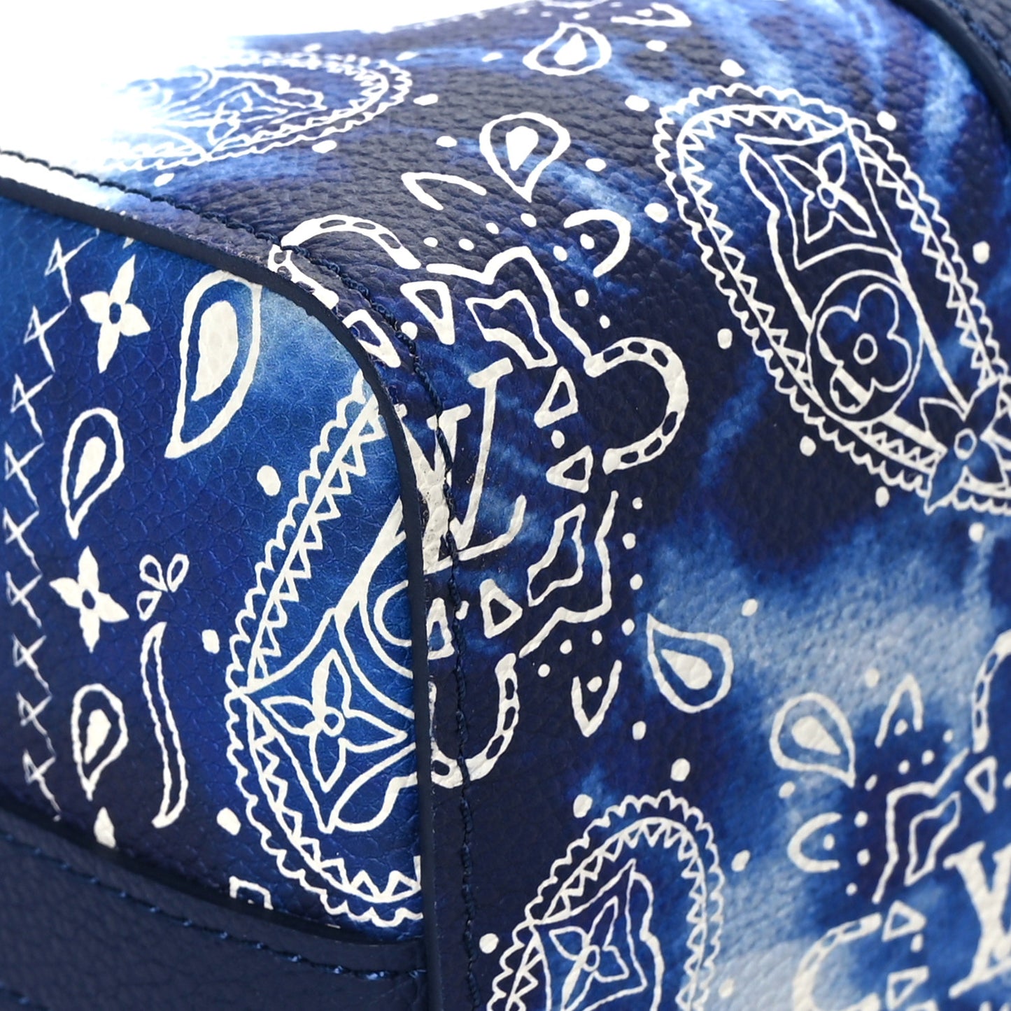 Cowhide Monogram Bandana City Keepall Blue