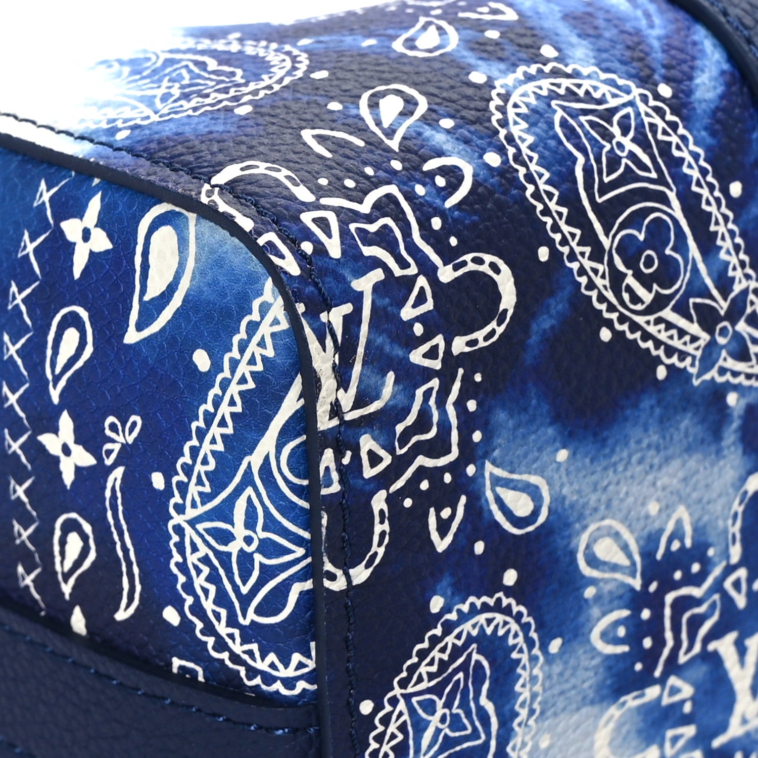 Louis Vuitton Cowhide Monogram Bandana City Keepall Blue 8 of 10