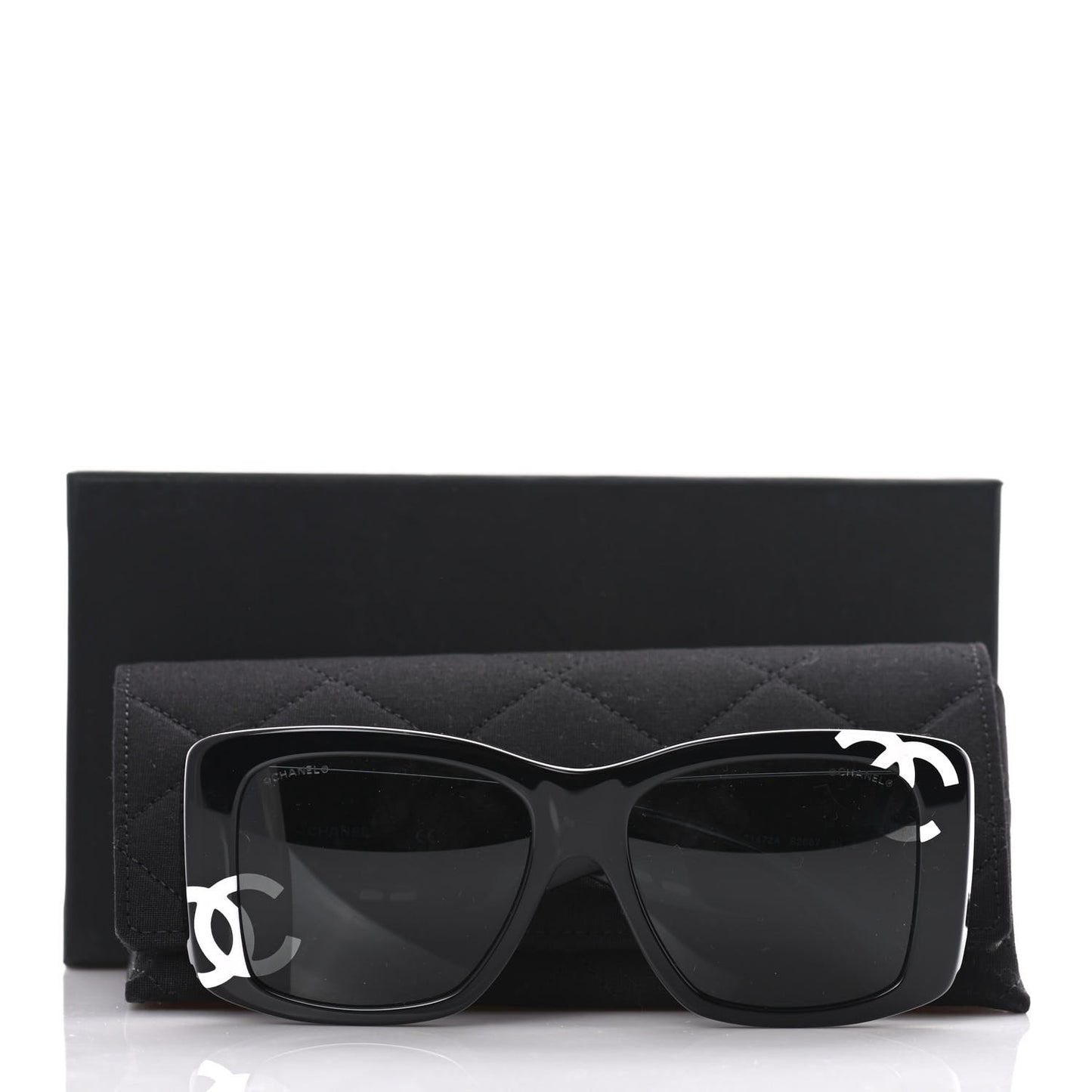 Acetate CC Logo Square Sunglasses 71472 Black
