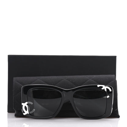 Chanel Acetate CC Logo Square Sunglasses 71472 Black 8 of 8