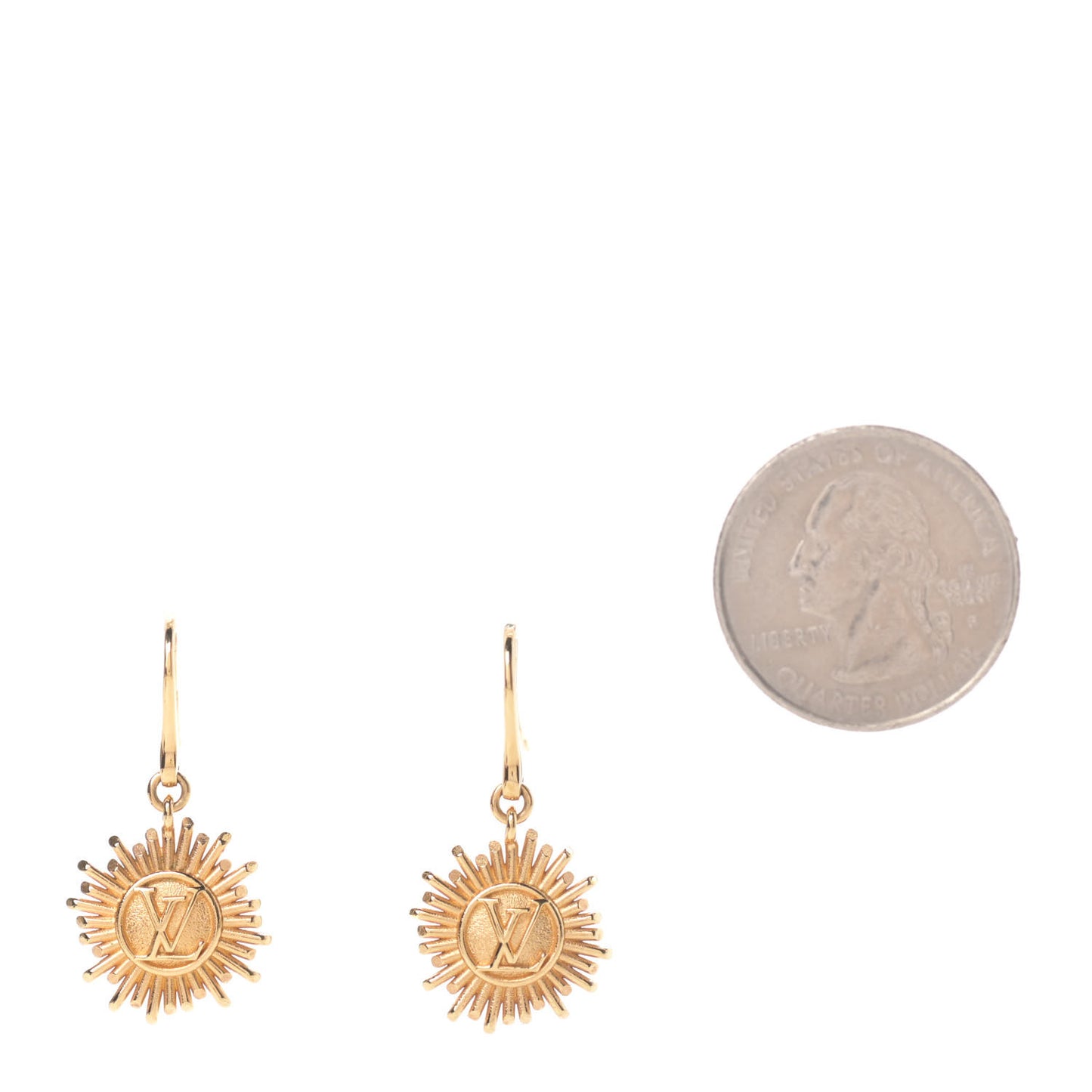 Brass Vendome Drop Earrings Gold