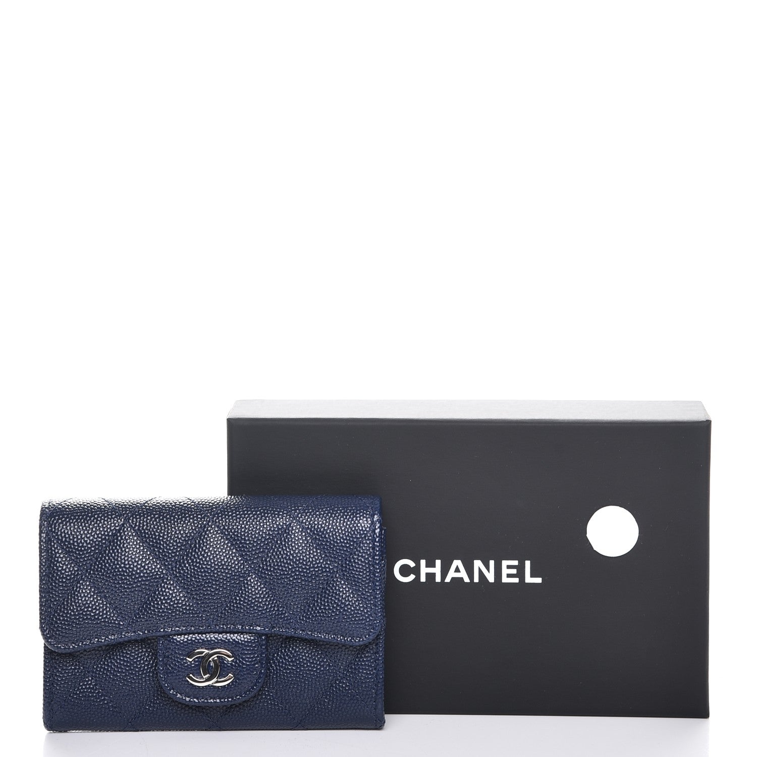 Chanel Caviar Quilted Card Holder Navy 10 of 10