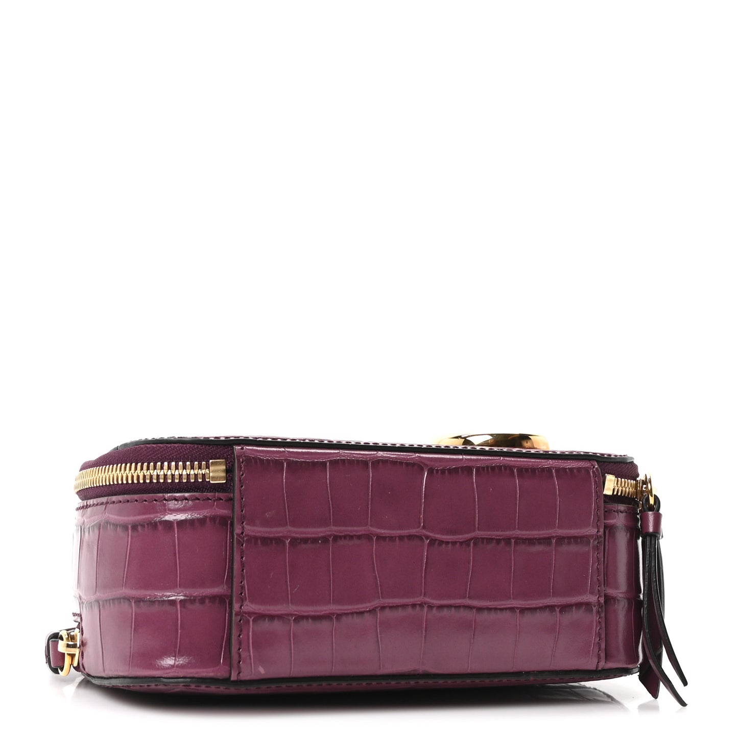 Calfskin Crocodile Embossed Mini C Vanity Bag Crushed Violet