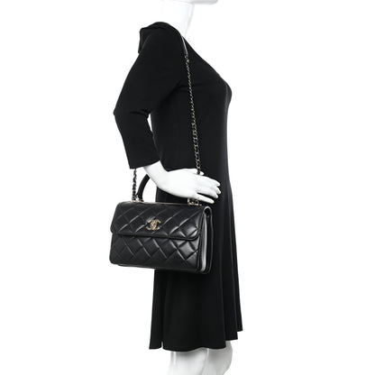 Chanel Lambskin Quilted Small Trendy CC Dual Handle Flap Bag Black 2 of 10