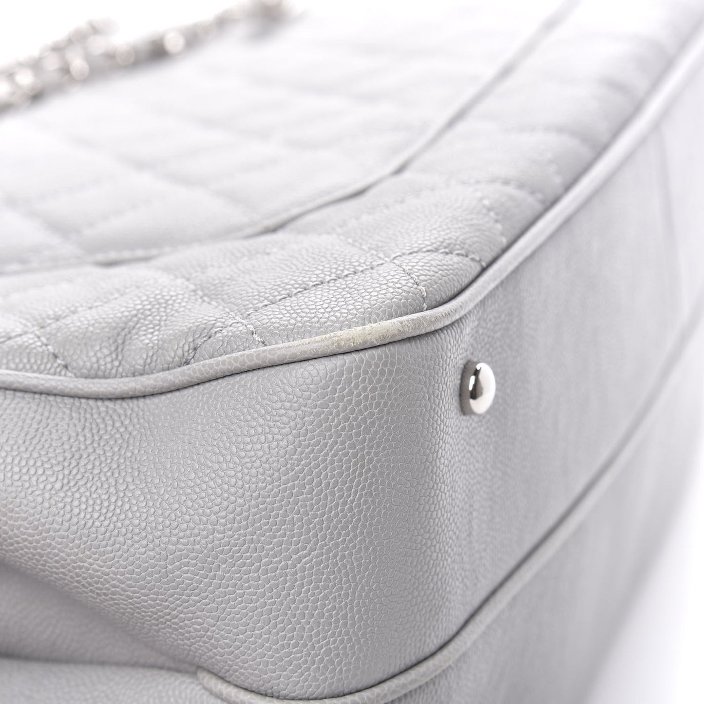 Caviar Quilted Large Urban Companion Top Handle Shopping Tote Grey