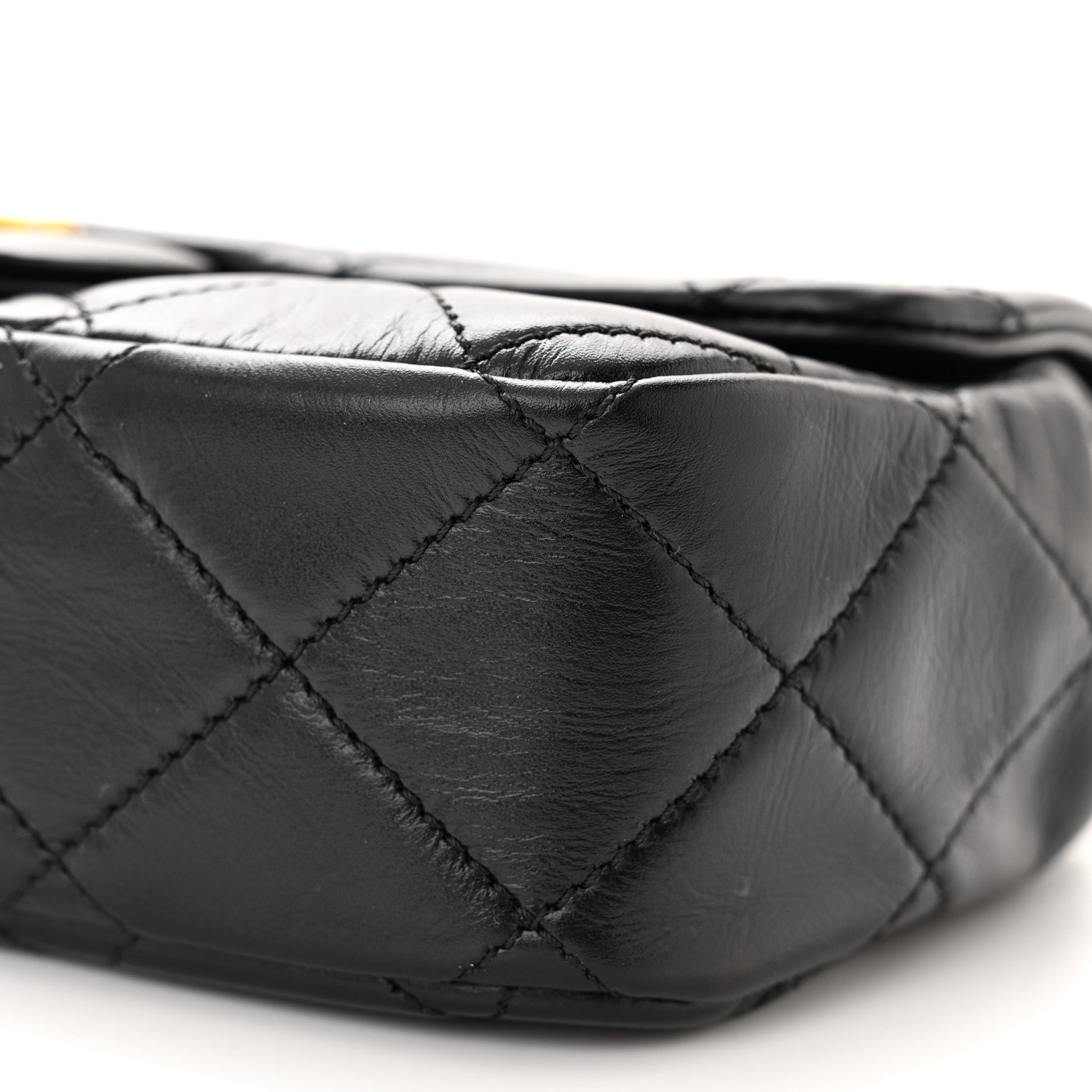 Chanel Calfskin Quilted Mini Rectangular Crystal Pearls Chain Flap Black 10 of 10