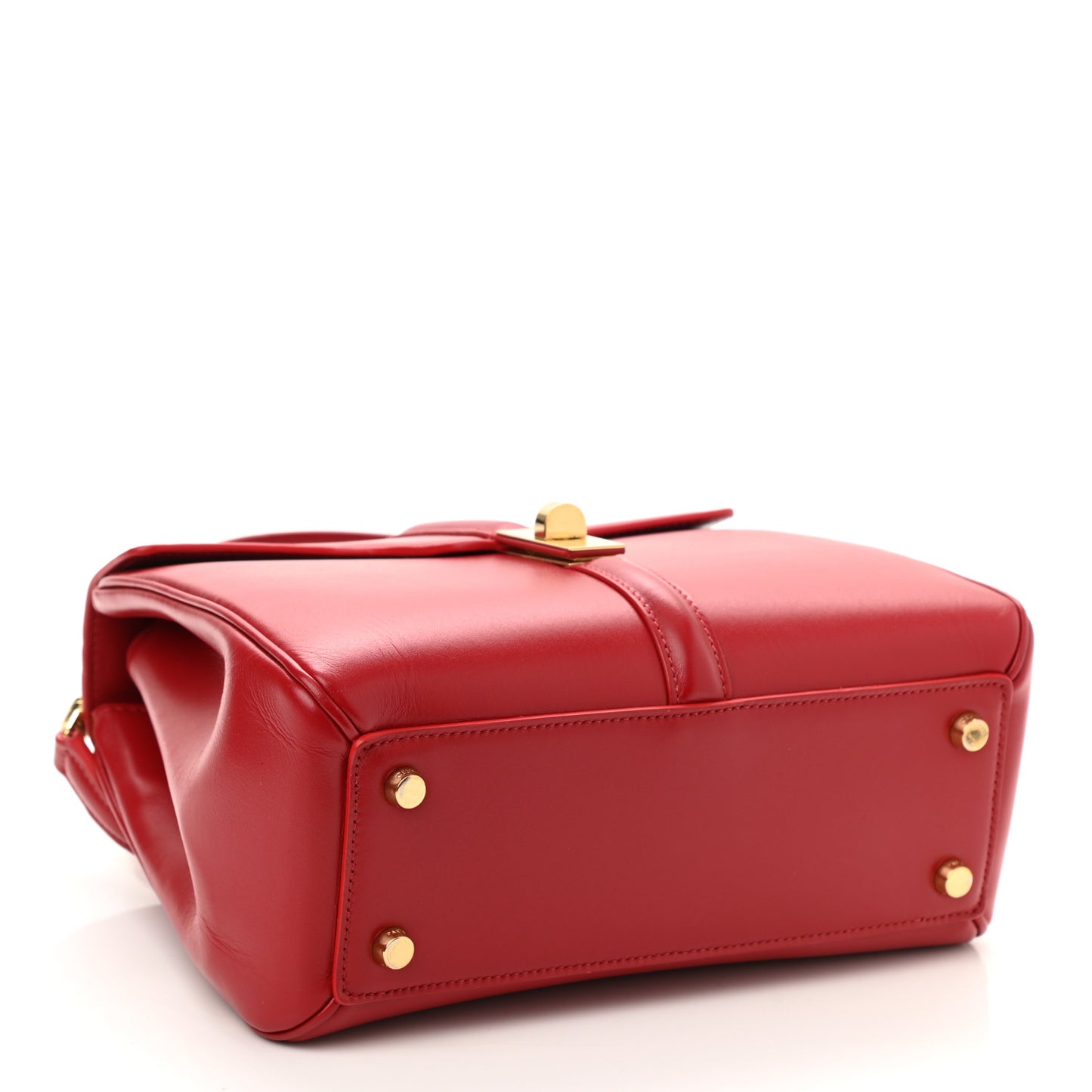 Satinated Calfskin Small 16 Top Handle Bag Red