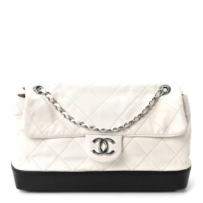 Chanel Calfskin Quilted VIP Flap White Black 1 of 11