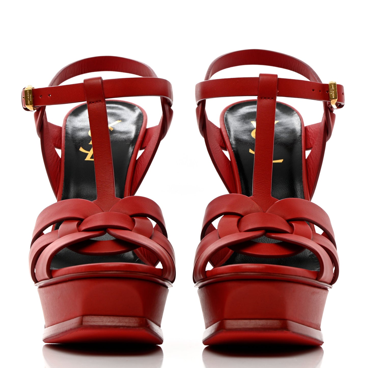 Calfskin Tribute 105 Platform Sandals 38.5 New Red
