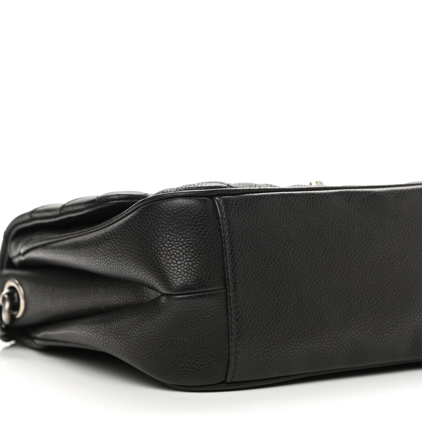 Caviar Quilted Medium Rock In Rome Single Flap Black