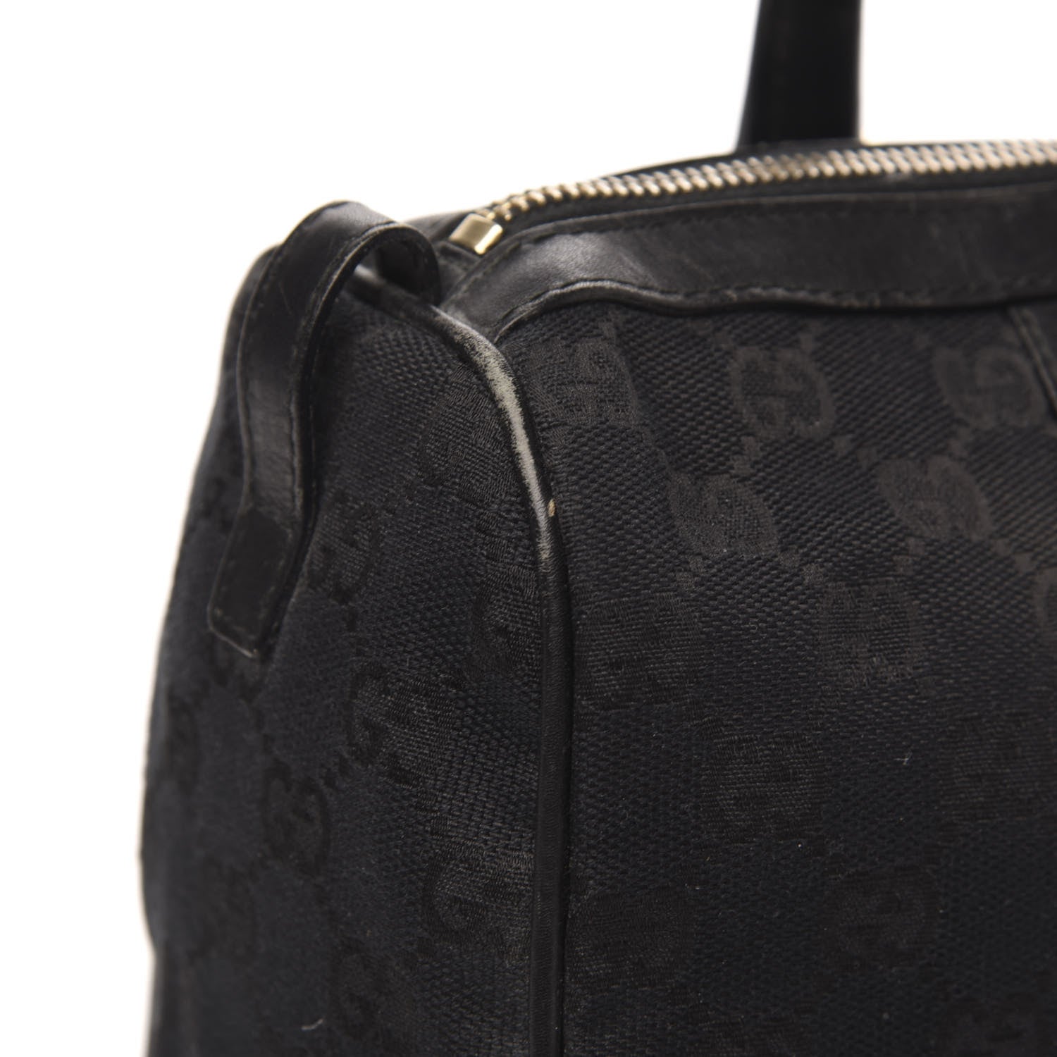 Gucci Monogram Boston Bag Black 10 of 12