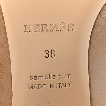 Hermes Goatskin Paradis Mules 38 Taupe 8 of 8