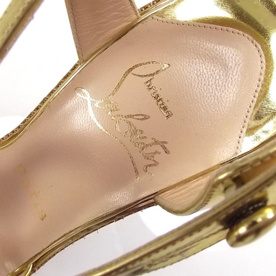 Christian Louboutin Gold Cotton Club Wedges 38 7 of 7