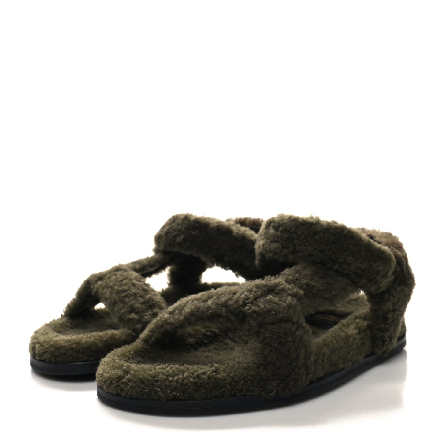 Shearling FF Fendi Feel Sandals 39 Illinois Military